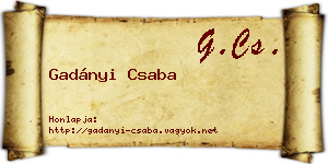 Gadányi Csaba névjegykártya